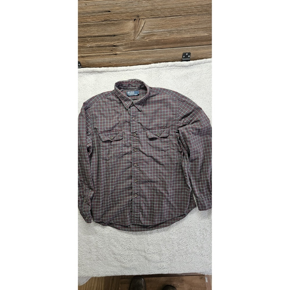 Polo Ralph Lauren Men's XL Plaid Long Sleeve Cotton Shirt Red Green Blue